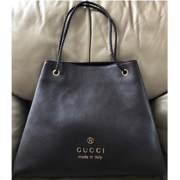 Gucci Handbags - Authenticated Gucci Gifford Leather Braided Handles Tote Shoulder Bag with COA